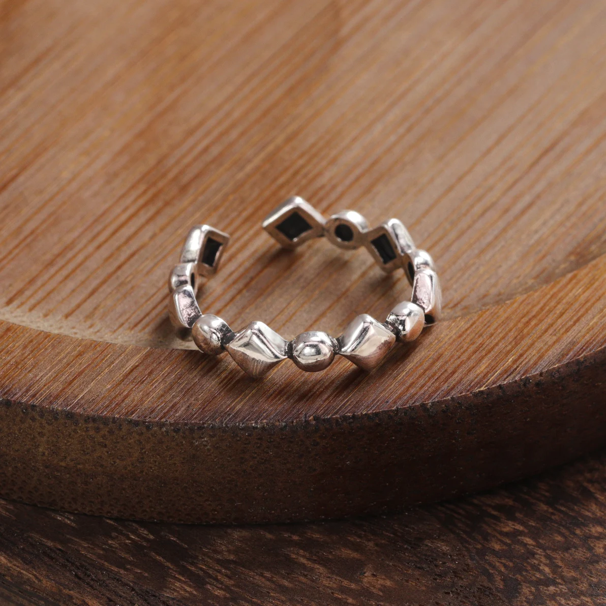 Women's 925 Sterling Silver Retro Open Ring, Unique Design